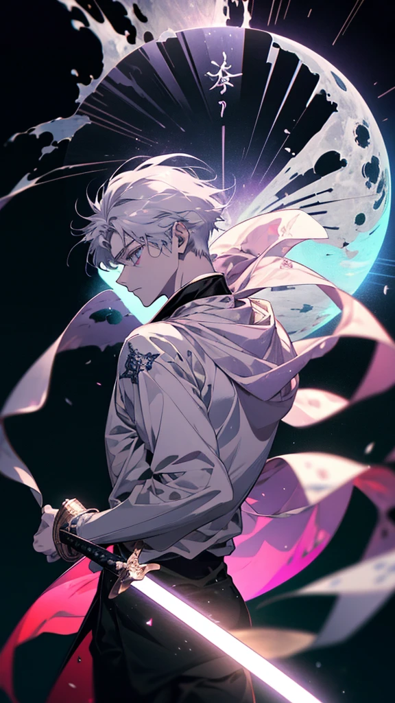 Standing in front of a full moon、Man with sword in hand, Anime Epic Artwork, Anime Wallpaper, hd Anime Wallpaper, Spectacular anime style, Killua＝Zoldyck, Profile photo, Profile phototure, advanced Digital anime art ”, Digital anime art!!, Anime HD Wallpaper, 4K Manga Wallpapers, HDAnime Wallpaper, 4KAnime Wallpaper
