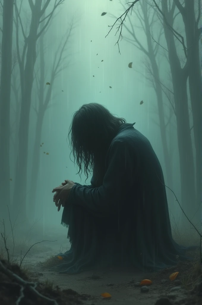 Create an image of sadness and oblivion