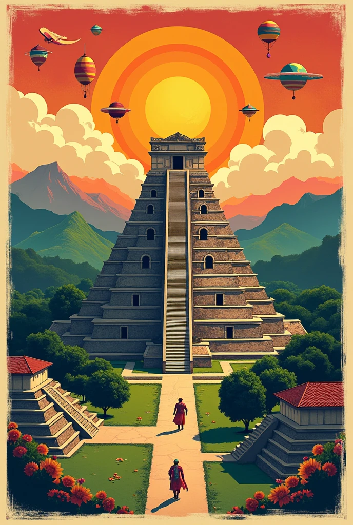 Please, Create a poster that includes informative data about the Temple of the Sun of Sogamoso. The poster must also contain images related to the legend and myth of the Temple of the Sun., as well as photos of emblematic places in the city of Sogamoso. Make sure the design is attractive and represents the cultural and historical importance of the Temple of the Sun and the city of Sogamoso."