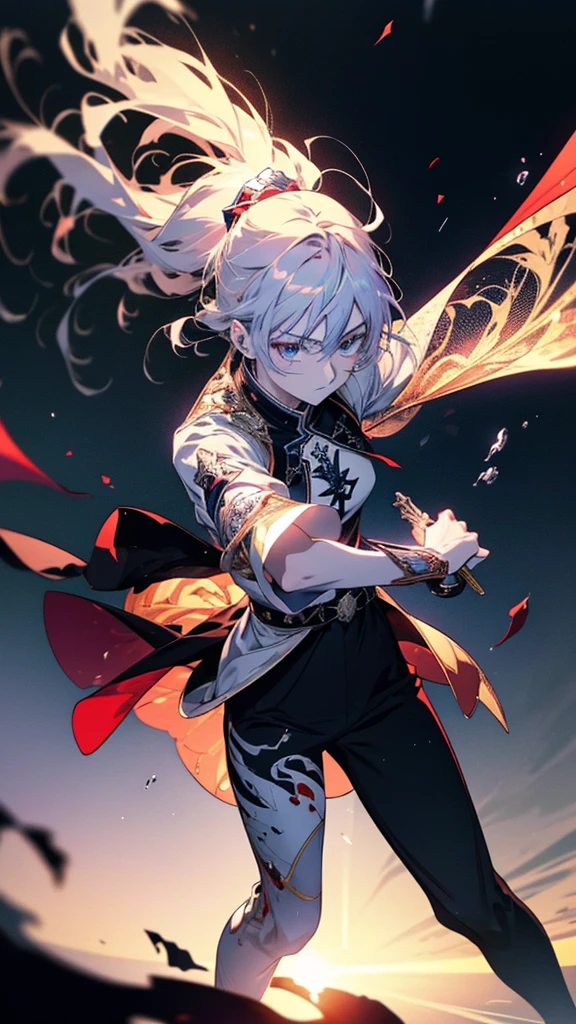 Anime-style image of a man holding a sword, Anime Epic Artwork, Spectacular anime style, Advanced Digital Animation Art”, High-resolution anime art, Detailed Key Anime Art, shigenori soejima illustration, Nightcore, epic anime fantasy, Amazing anime 8k, 8k!, 2. 5d cgi anime fantasy artwork
