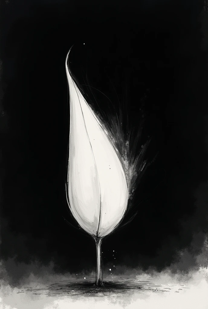 White drawing with black background 