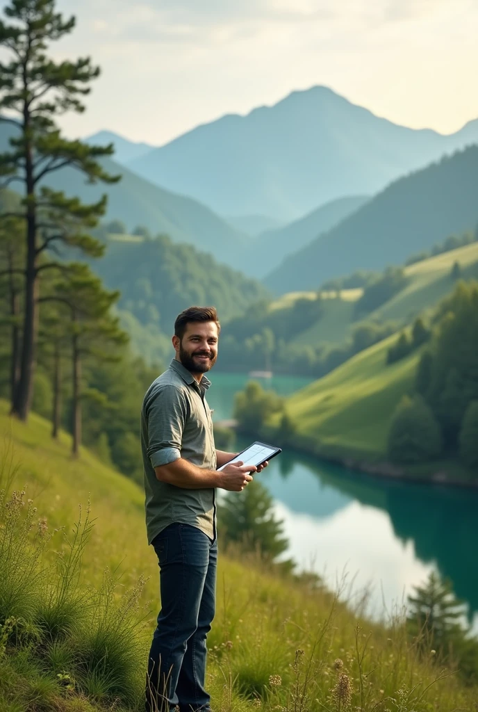 An image to post on Instagram with a natural background to sell environmental monitoring services