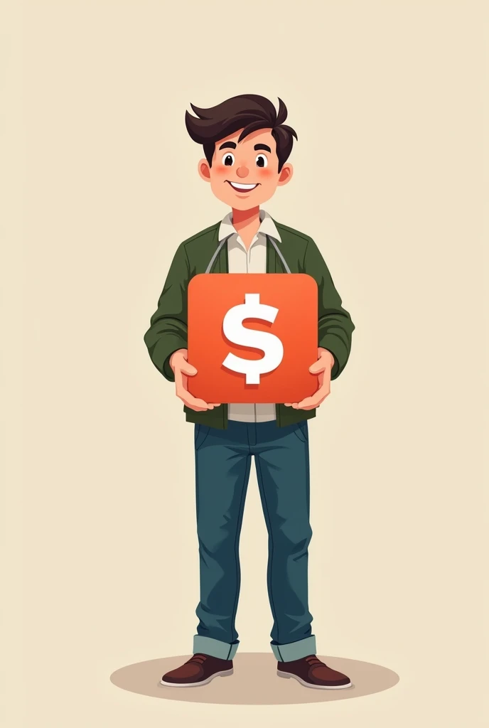 A person holding the Shopee logo in their hands