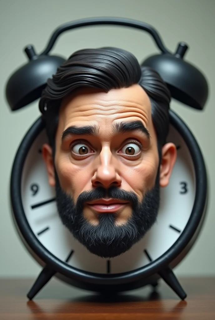 Alarm with a white indian guy face