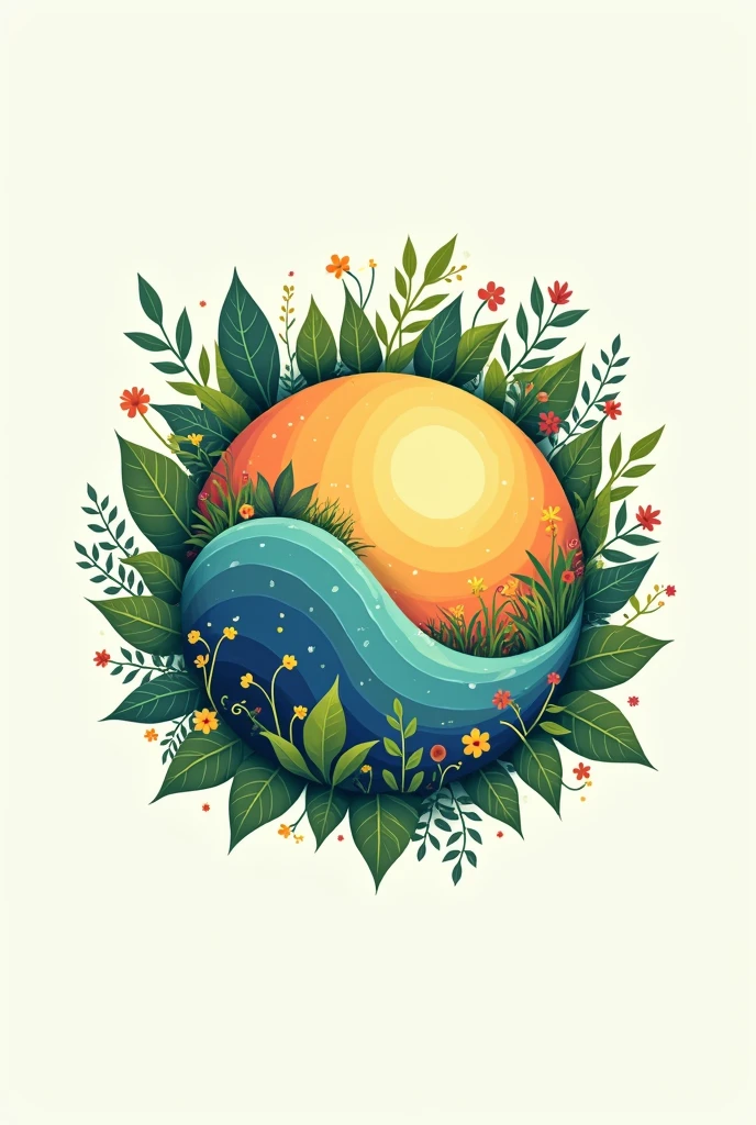 create a logo with details of plants and planets, for awareness, and with echo consciousness written