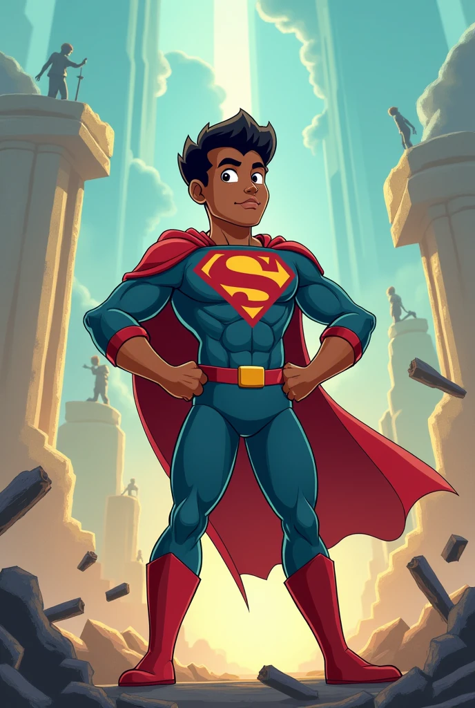 Create a cartoon character fighting inequality 