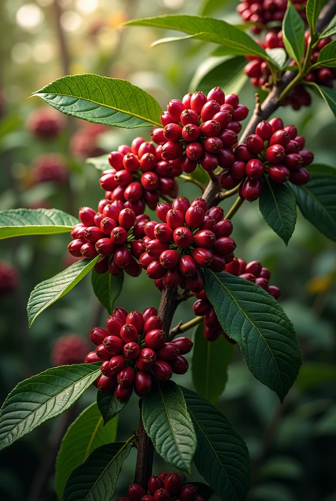 Bush with coffee beans