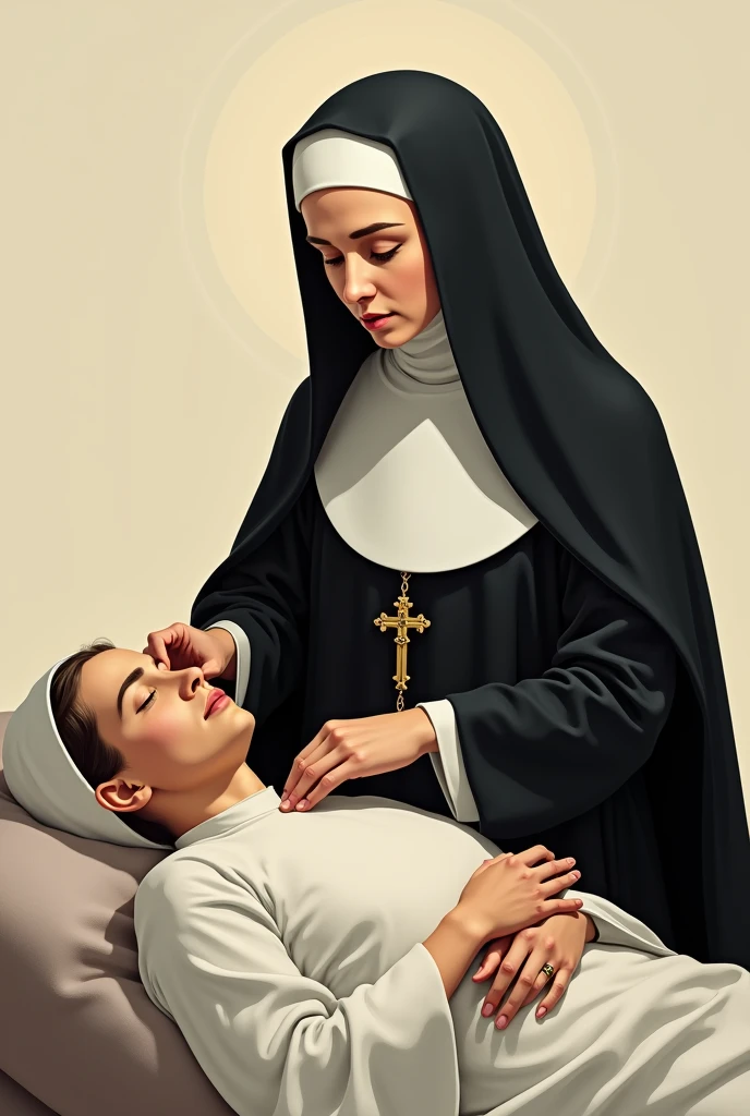 Saint Rose of Lima, Woman nun, healing the sick, cheered up, 2d, devotion, Catholicism, religion, religious, gentle, fell, demure. 