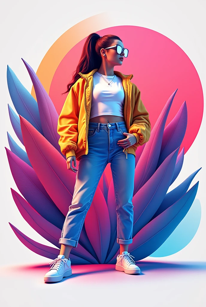 A stylish clothing logo that pops in color and draws attention