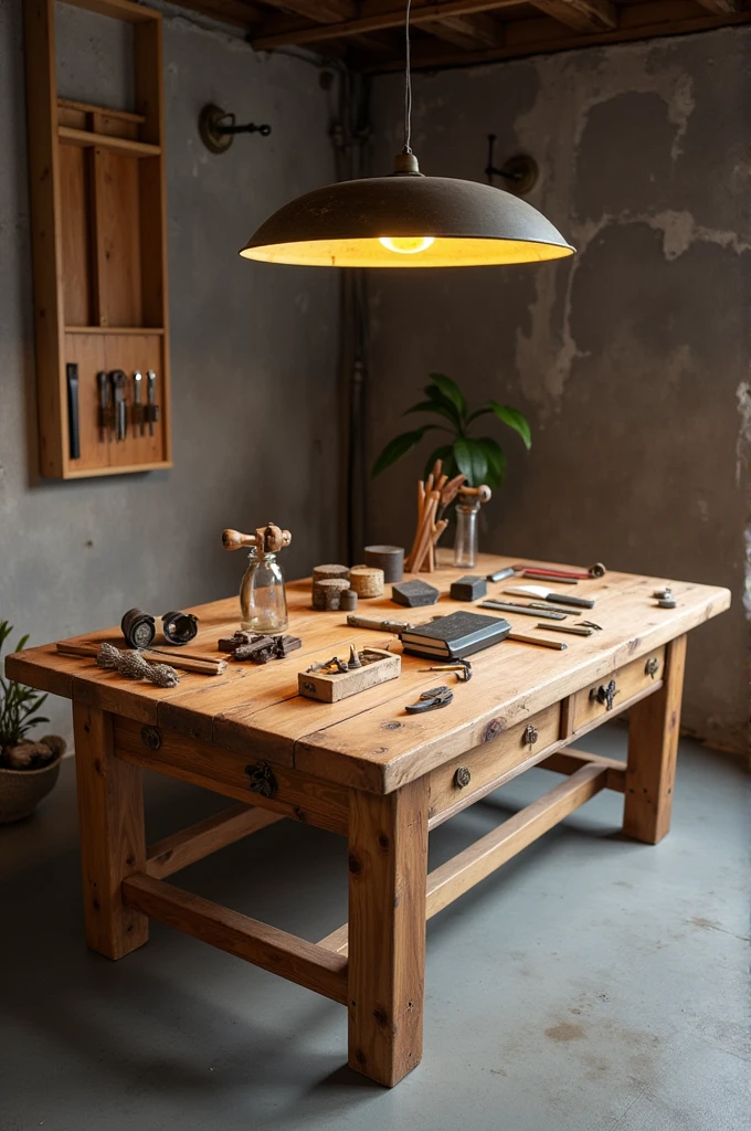 Table that opens and has tools 