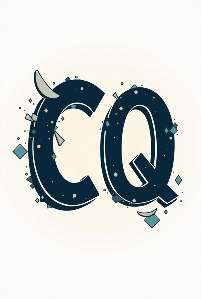 Letters CQ from a logo for a board game called ConjugaQuest, with large, eye-catching letters