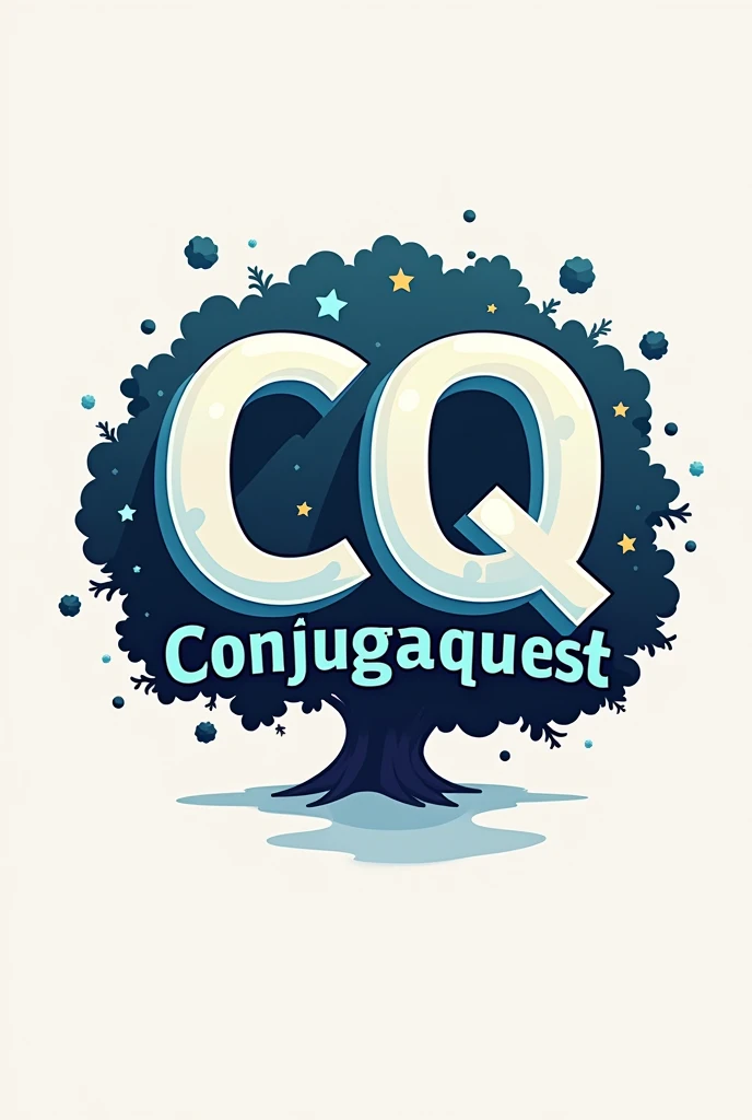 Letters CQ from a logo for a board game called ConjugaQuest, with large, eye-catching letters