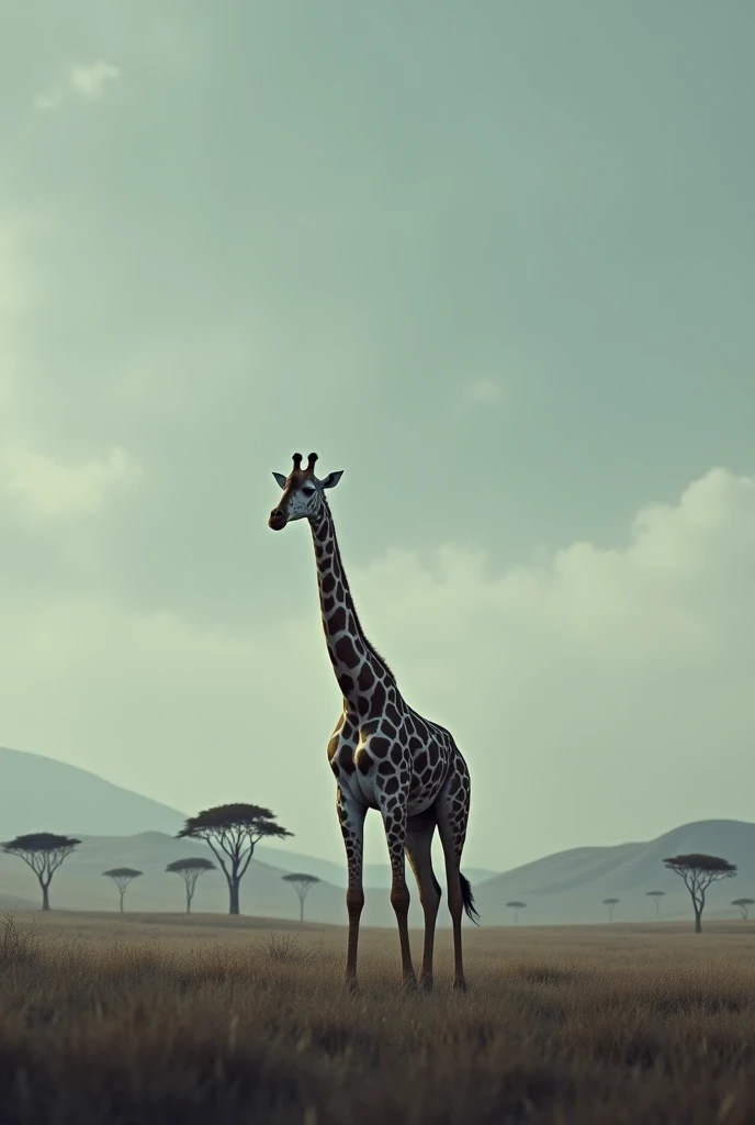 A giraffe excluded by other giraffes

