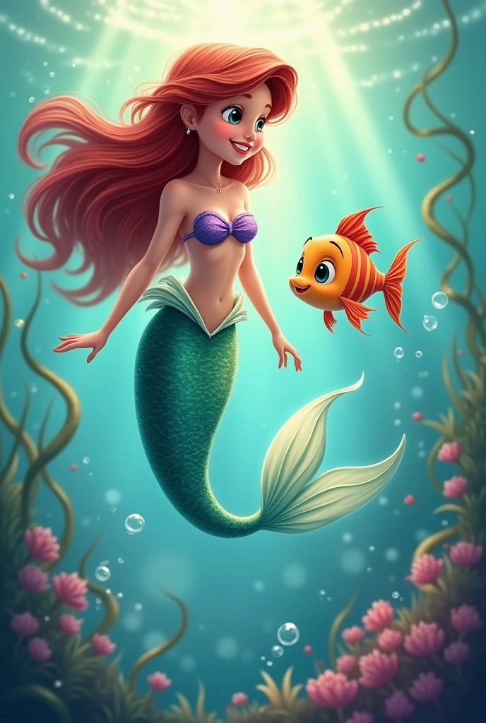 an image that says the following text "Little Mermaid and Little Fish "