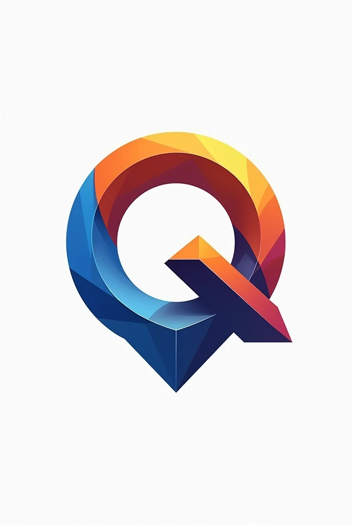 Letters CQ from a logo for a game called ConjugaQuest, with large, bold letters in blue and orange