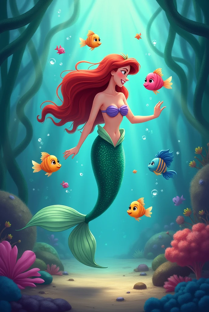 an image that says it literally
"Little Mermaid and Little Fish "