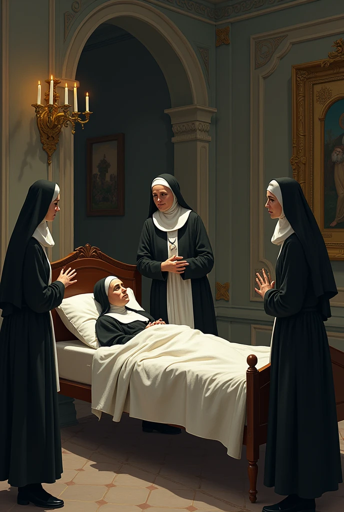 Saint Rose of Lima sick, Woman nun, religion, Catholicism, Catholic Church, last days, 31 years, tuberculosis, discomfort, being treated, cheered up, Suave, 2d