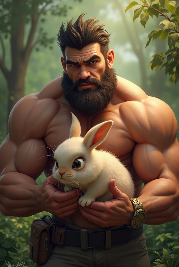 Macho and muscular、Cute rabbit