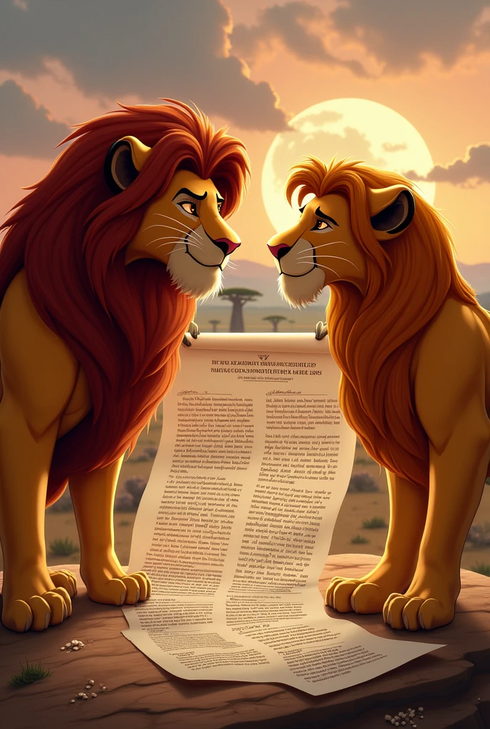 Create fake divorce papers for mufasa and sarabi