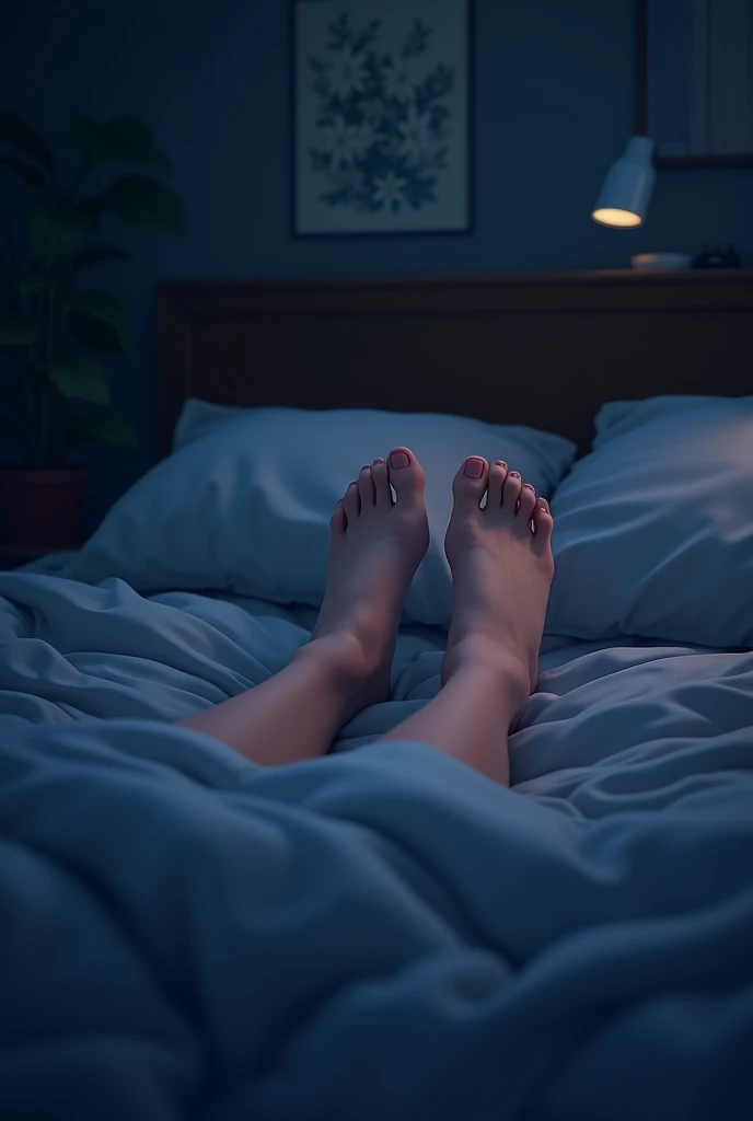 pictures of feet in bed at night