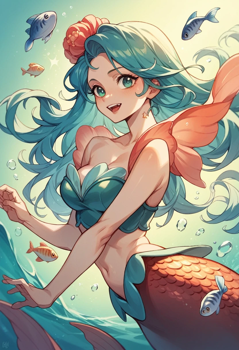 an image where you can see the word "Little Mermaid and Little Fish "
