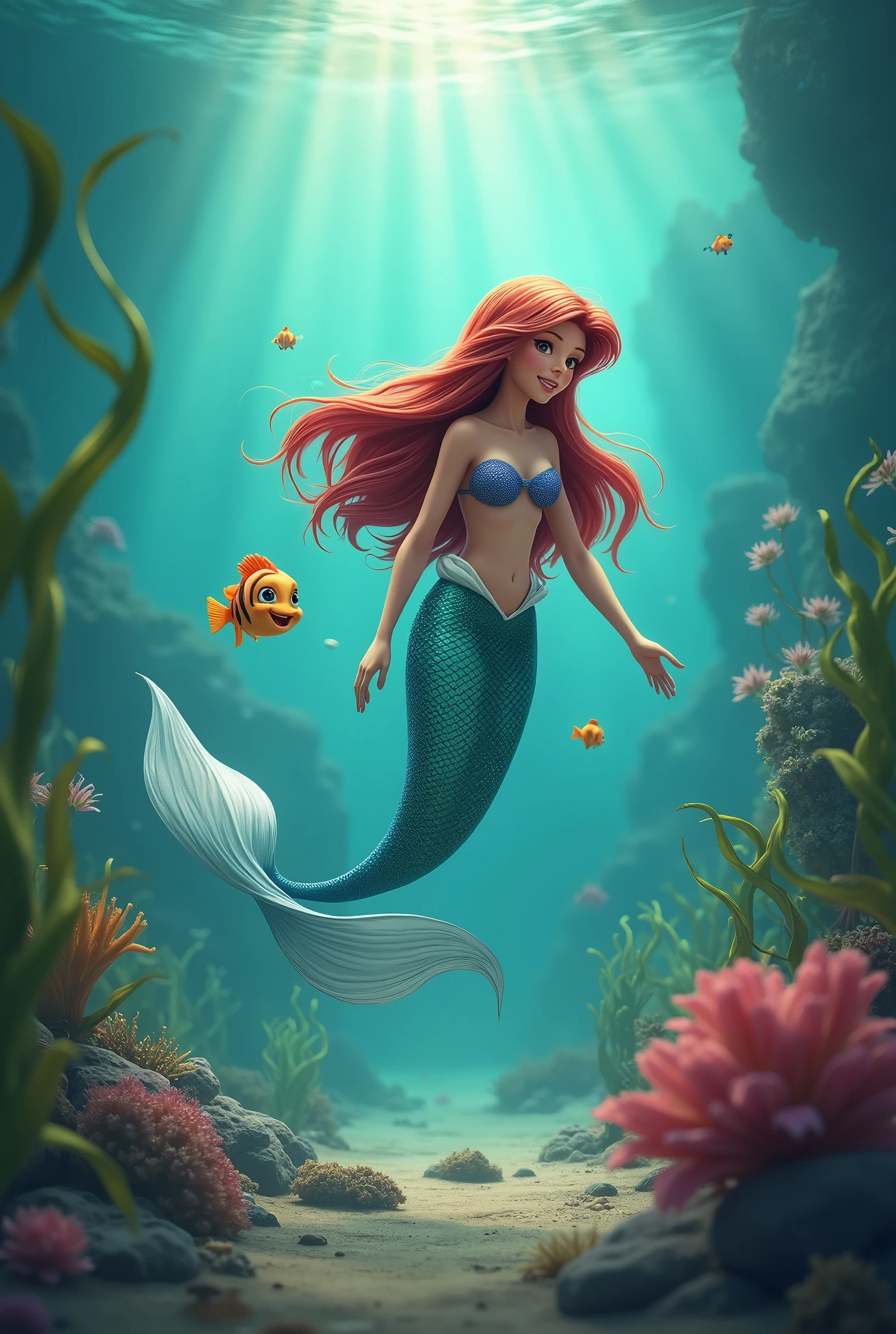an image where you can see the word "Little Mermaid and Little Fish "