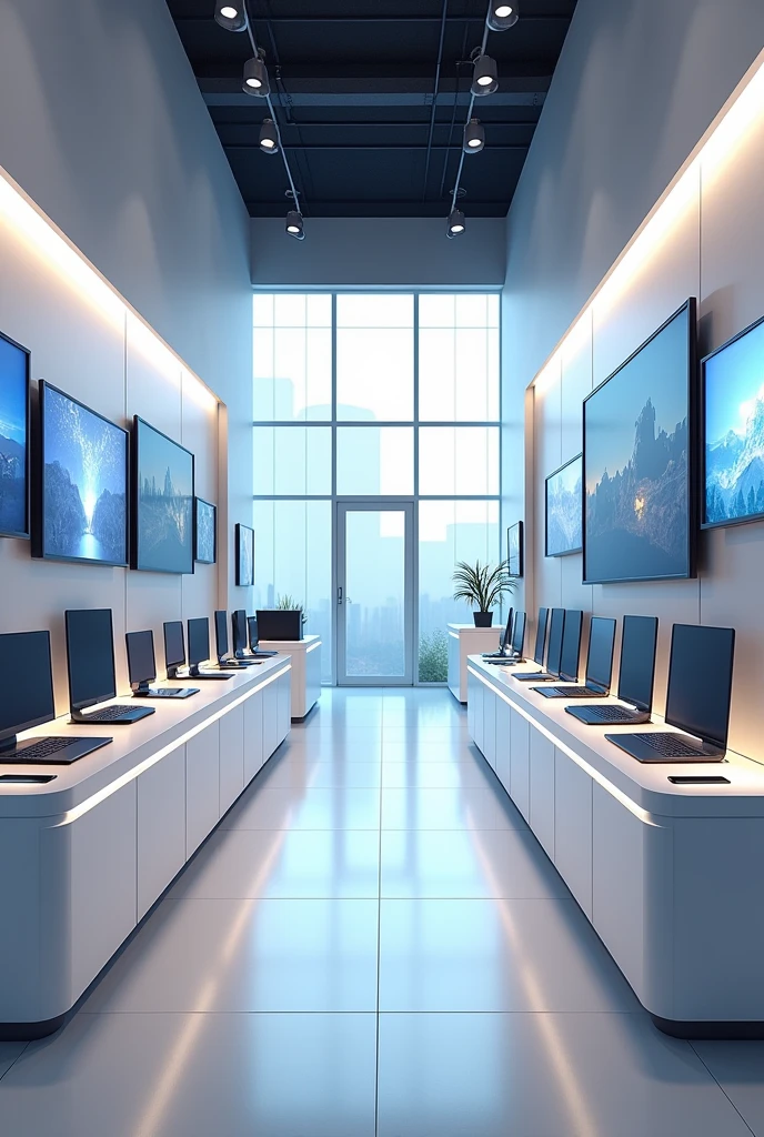 Modern electronics store with no people inside