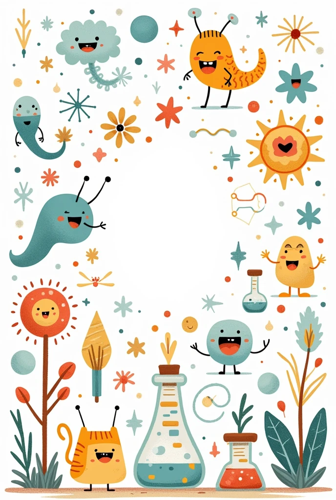 Science and biology cover easy drawings 

