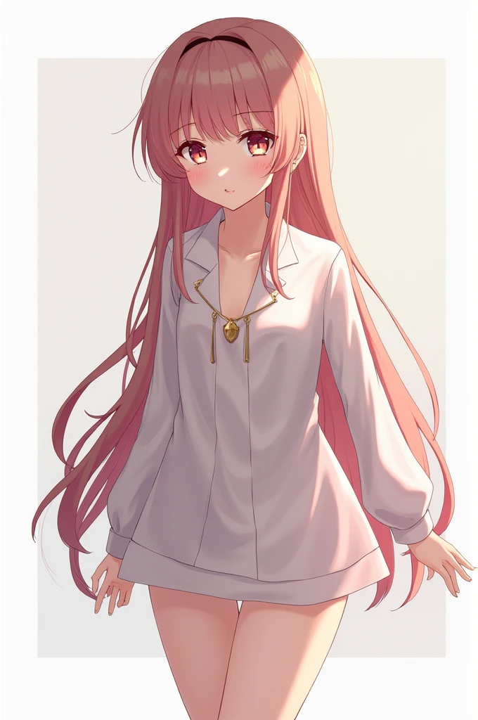 An anime girl without the presence of clothes.