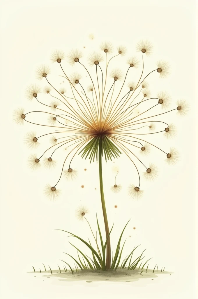 Create an mind map image in the form of dandelion flower