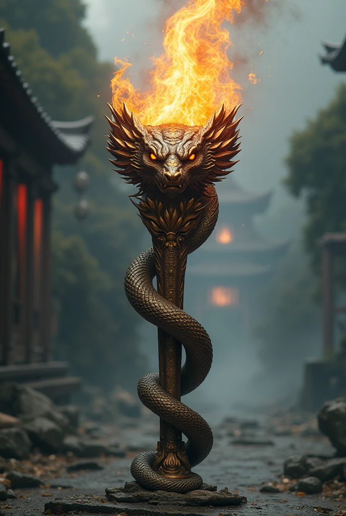 Olympic torch with Naga theme