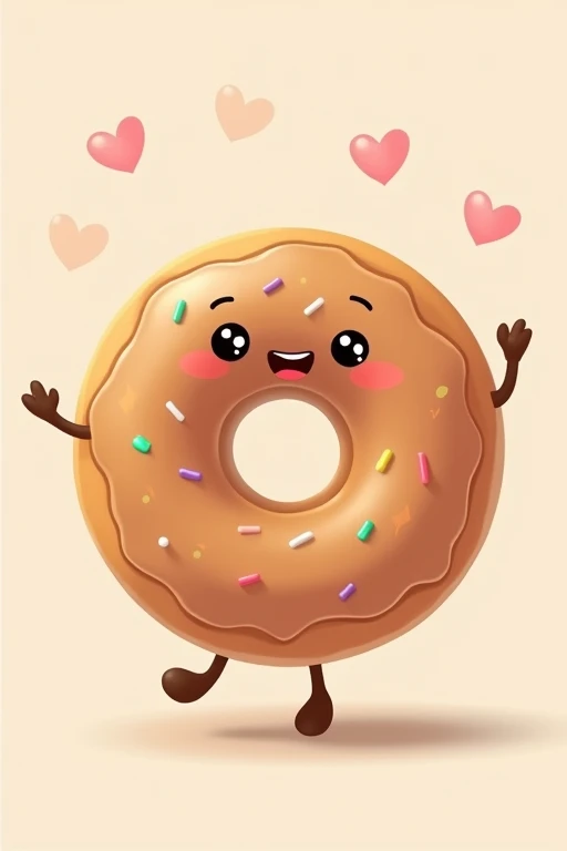 Friendly animated donut character for a logo