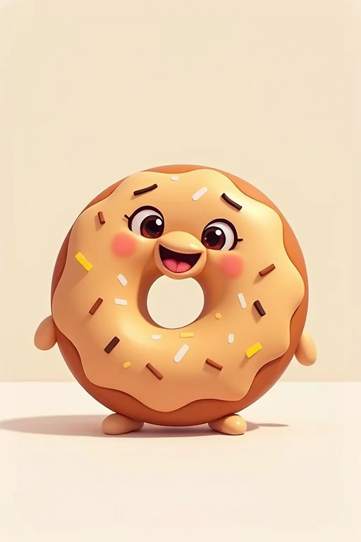 Friendly animated donut character for a logo 