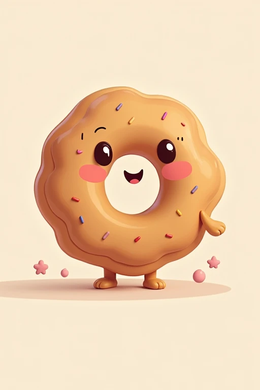 Friendly animated donut character for a logo 