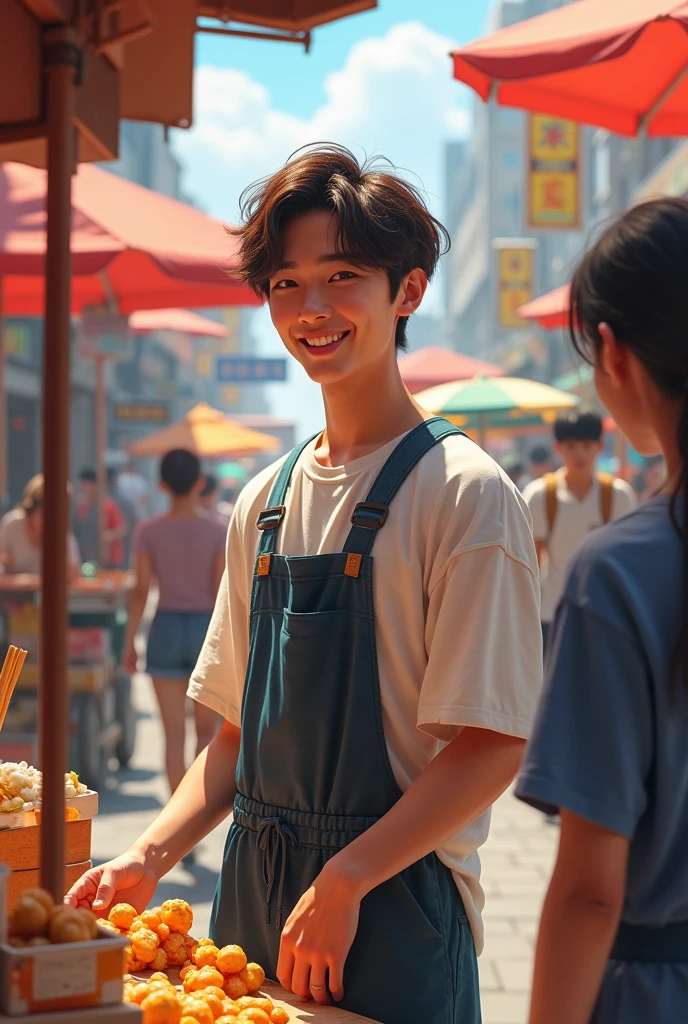 song min-gi member of the band ateez selling handrolls