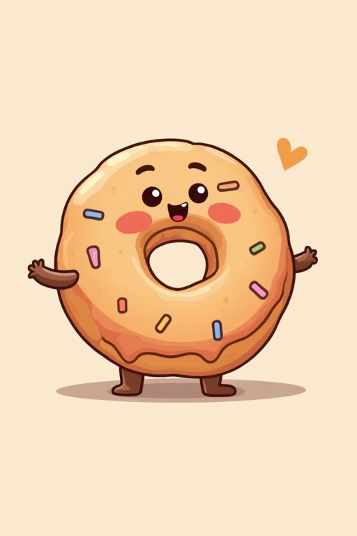 Friendly animated donut character for a logo