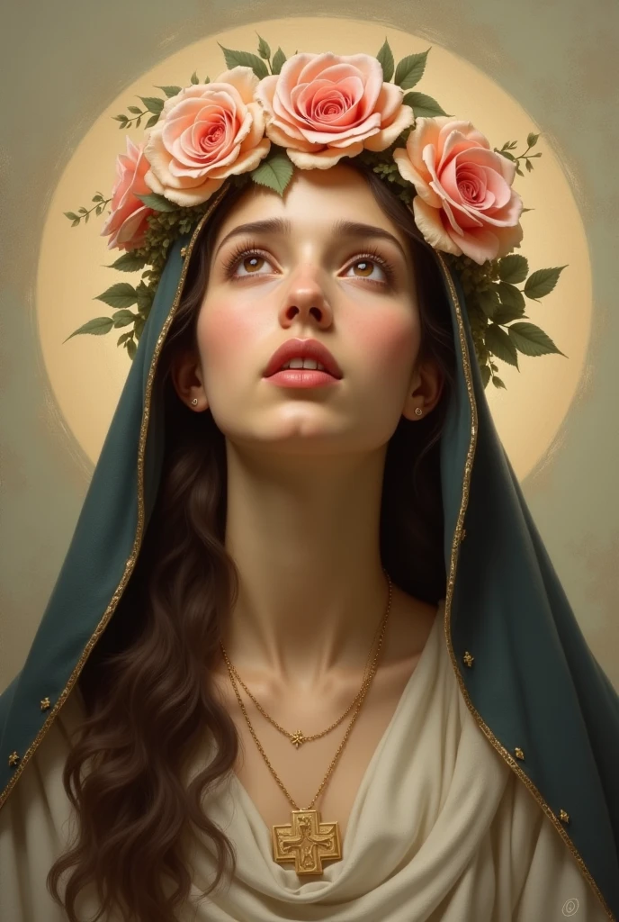 A picture of Saint Rose of Lima to draw A little easier Easier Even easier