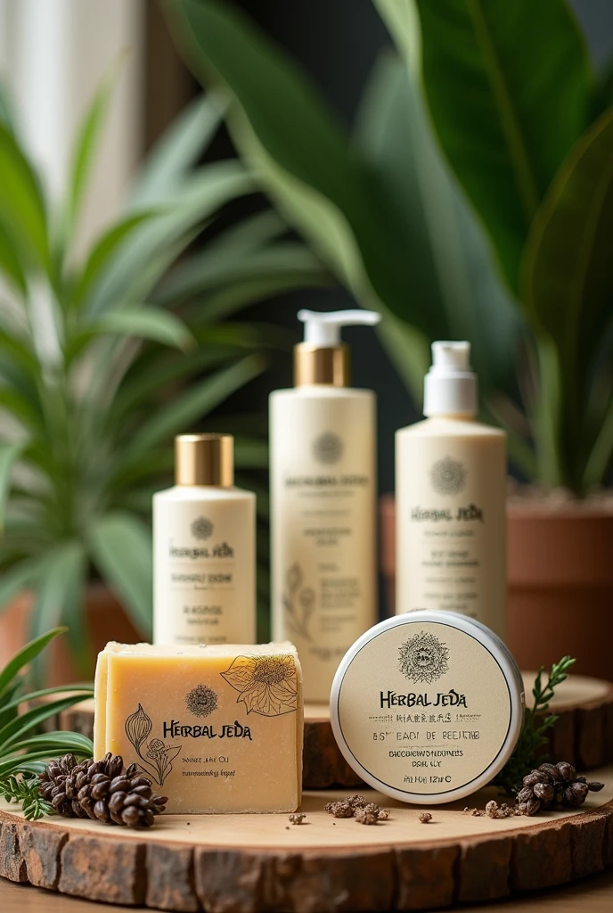 Body care products like soap face wash oil hair shampoo including brand name herbal veda