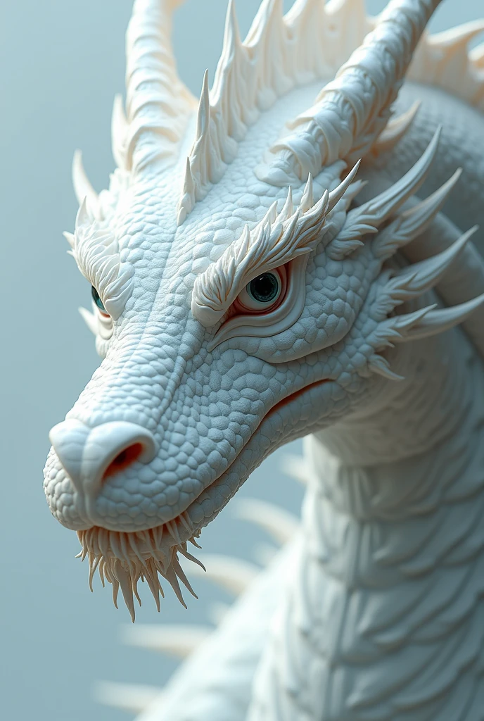 Close up white dragon 