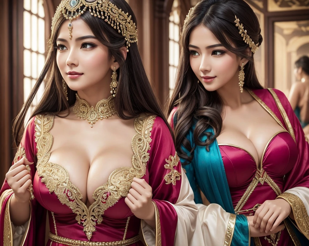 The woman's large breasts have the charm to captivate all men., The costumes, which emphasize the breasts to the maximum extent, are sexy and very beautiful with delicate craftsmanship, and the costumes are made with high technical skill., A woman looking up at you is cunning, but you can't resist her charm, My heart is bursting and the world is taking on color.