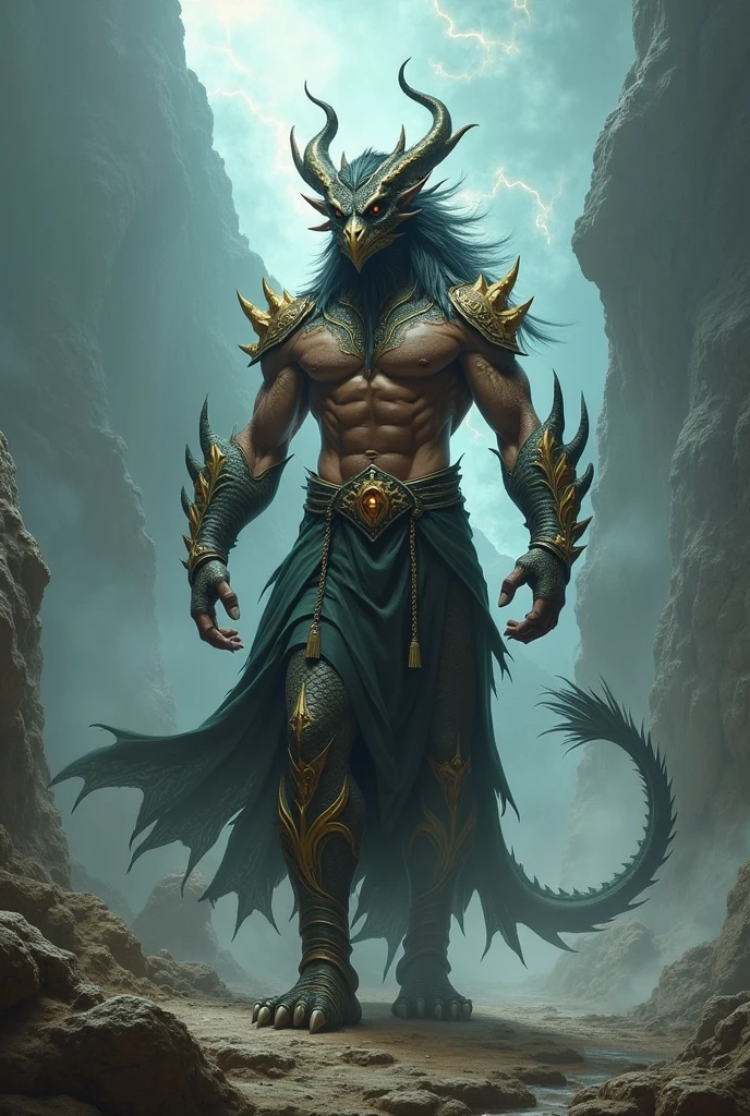 Dragon tribe, male, half human, half god