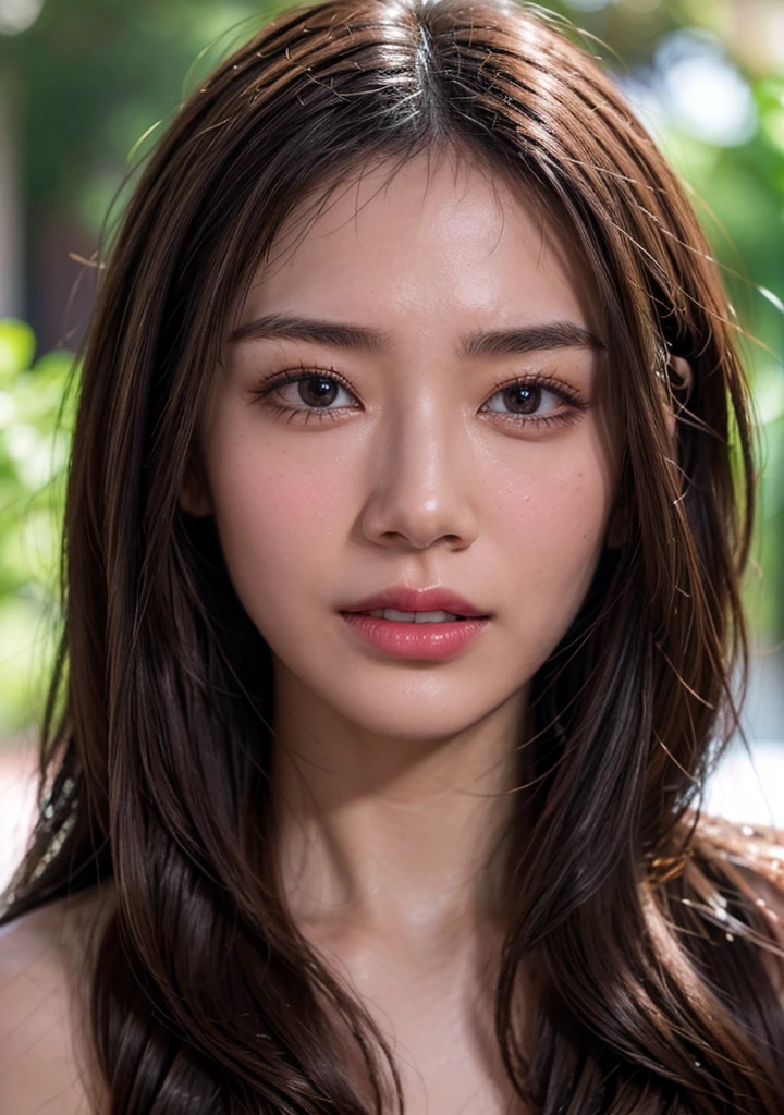 ((Masterpiece:1.2)), ((Best Quality)), ((Ultra-high resolution, UHD)), ((High-resolution RAW color photos)), ((Professional photos, Extremely detailed photo, Sharp focus:1.2)), ((ultra realistic)), Photoshoot, Studio, ((Contour light)), (The game of lights and shadows), depth of field, Perfect Lighting, Detailed Lighting, Dramatic shadows, Ray tracing,
(((accurate anatomy))), ((best anatomy hands)), ((best anatomy eyes, Very Detailed eyes, Double eyelids, looking at viewer)), ((Beautifully detailed lips)), ((Perfect Texture Hair: 1.2)), ((Extremely delicate face, Very detailed facial skin texture, Glowing Skin, Glossy skin)), (Natural makeup:0.8),
((intricate)), ((Very detailed)), (do not go beyond the edges of the image:1.65), (rating:safe),
((Face photo)),
((close-up camera)), ((Dynamic Angle, Eye-Level)),
Create a hyper-realistic close-up portrait capturing the exquisite details of a woman's face, Pay meticulous attention to realism, Highlight the soft, natural variations in skin tones,
((shows the details of the facial skin texture), (Special attention to facial texture details:0.6)), (pores:0.1), (wrinkles:0.2), (Romantic atmosphere of the setting, Color range : Geradine, Old rose and Purple Tones),
1 picture, 1 girl, gentle smile