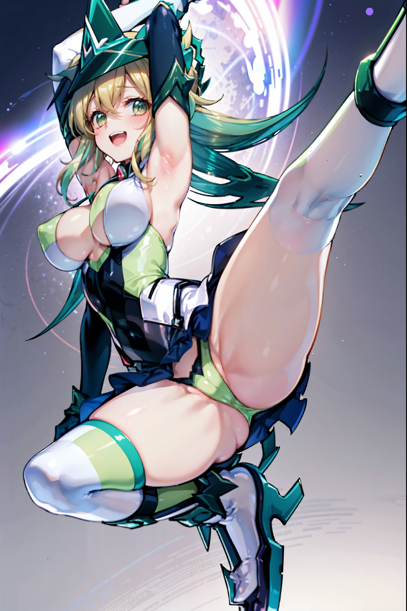 (Extremely detailed CG), (Highest quality),(full body),(( Spread your legs,Strike a Pose)),1 _girl,alone, Akatsuki Kirika,symphogear,Perfect Face, Glowing Skin, Glowing Skin, Wide Hips,Tight waist,Knee-high boots,Elbow Bag,1 girl, Long Hair, Big Breasts,Thick thighs,sunset,Octane,(rise_leg:1.2),(leg_in_front_of_girl:1.3),rise_feet,stretch_knee,rise_sole,rise_heel,rise_ toes,rise_ankle,(stretch_leg:1.1),(Buttocks:0.6),big_smile, laugh,back_knee,I-shaped_balance,stretch_knee_back,crotch,