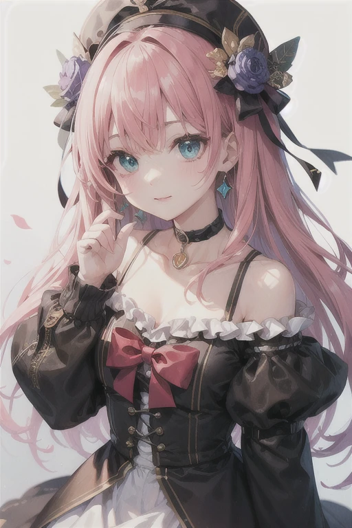 (Highest quality)、(Highest quality)、cute、(choker).eyes are emerald、