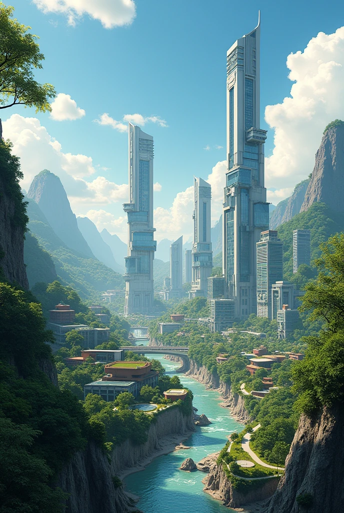 Create an illustration of the southeast region of Brazil, using technology, the region&#39;s natural resources and culture to form a city of the future. 