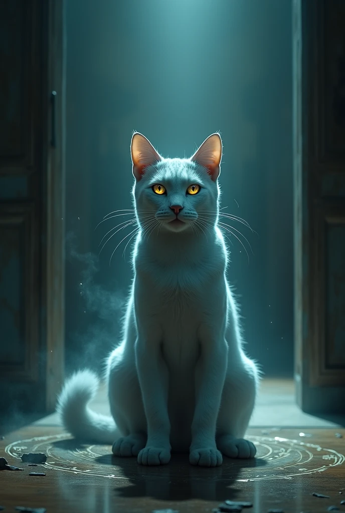 A cat absorbing negative energy in the house