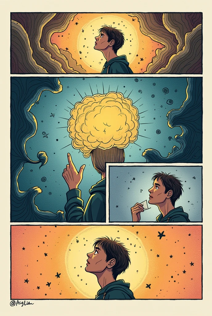 Comic strip about sychological 6 panel it just 4 add 2 and add words too