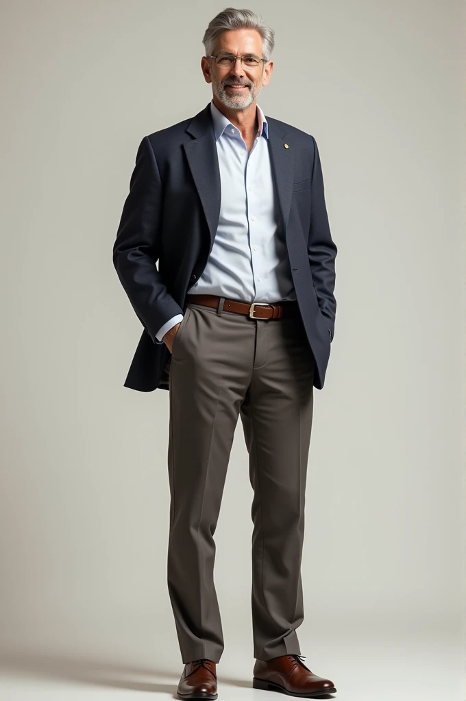 A man in smart but casual clothes