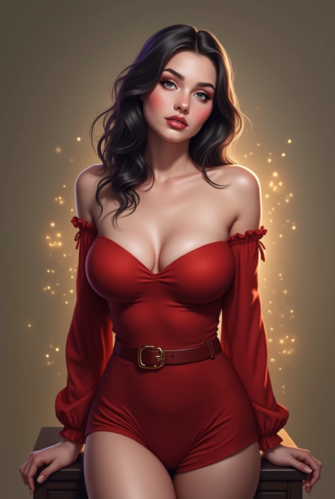 (best quality, ultra-detailed, photorealistic: 1.39), bright and vibrant colors, studio lighting, romantic expression, Just a girl on fire, Beautiful medium breasts, detailed skin, perfect lips, red lips