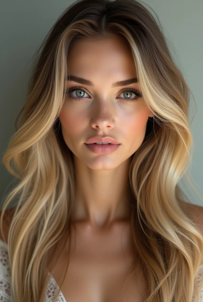 (photorealism:1.2), Tall blonde brunette girl